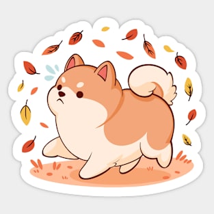 chonk fall shiba Sticker